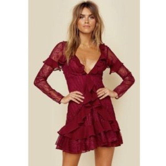 for love and lemons burgundy dress